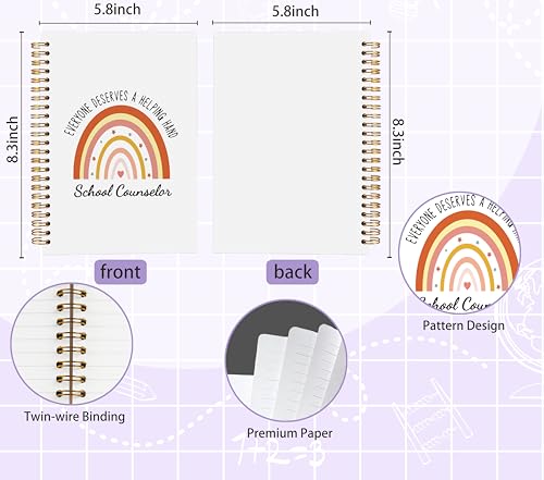Carnet de notes à spirale pour conseiller scolaire format A5 14x21 cm avec couverture souple