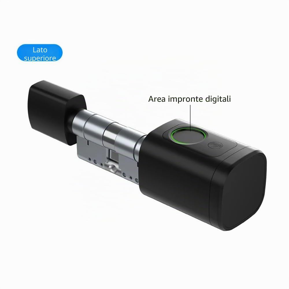 Serratura Smart Porta Blindata,Serratura Wifi,Con chiave, scheda chiave, APP Bluetooth per la serratura della porta, impermeabile, serratura a impronta digitale per porte da 35-45 mm