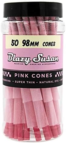 Blazy Pink Cones 50ct Pack | Pink Rolling Cones | Vegan & Smooth Burning | Blazy Susan Quality Smoking Accessories