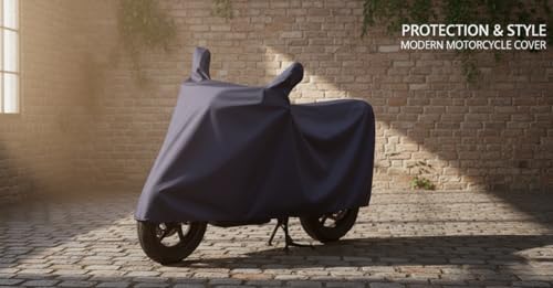 Image of Shield Heavy Duty Bike Cover for Bajaj CT 110 | All-Season, Tear-Proof Fabric | with Side Mirror Pocket & Buckle Belt