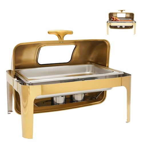 WUSILILU 9.5QT Rectangular Chafing Dish Buffet Set,Stainless Steel Buffet Warmer w/Fuel Rack,Kitchen Warmer Set for Hotels,Restaurant, Party