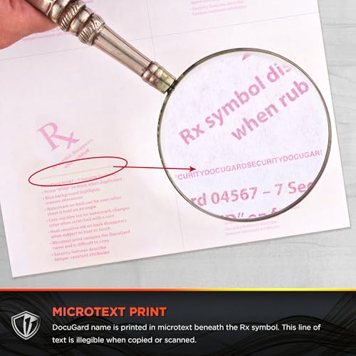 DocuGard Advanced 4-Up Blue Medical Security Paper – CMS Approved for Prescription Printing & Fraud Prevention - 7 Security Features - Laser & Inkjet Printer Compatible - 500 Sheets (04567) by DocuGard - Image 4