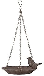 Esschert - Bañera colgante para pájaros, diseño de...: Es adecuado tanto como baño de pájaros como como comedero Incluye cadena con gancho para colgar Para amantes de los animales Fácil y rápido de instalar