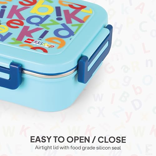 Image of CELLO Kidzbee Series Mini Meal Set for Kids |1 Lunch with Banana and Attractive Jacket | Insulated Meal Carrier | Lunch Box Set for Kids | Blue