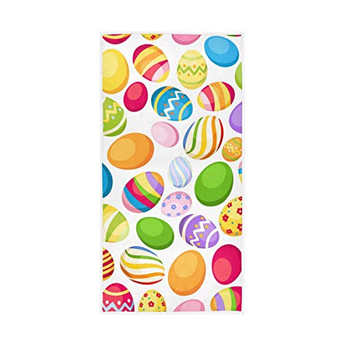 Suabo Easter Hand Towels Colorful Egg Bath Towel Decor Soft Cotton Face Towel Kitchen Guest Towel For Easter Day 30"X15" #TOP24
