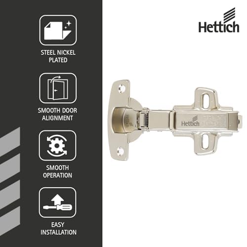 Image of Hettich Sensys Hinges, Sensys 8645I |Clip-on Soft Close Concealed Cabinet Hinges | Halfoverlay Door, Opening angle 110? - (Thickness 24mm) 9.5 Crank