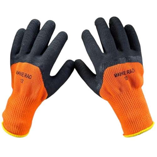 Image of Garden Art Multipurpose Gloves| Cut-Resistant Gloves, Rubber Coated, Comfortable For Wood Working, Construction Work, Electric Welding and Other Activites (Orange Gloves)