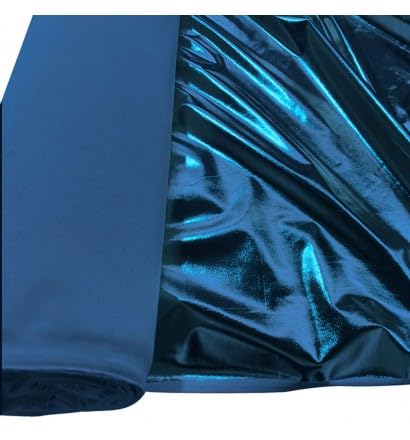 EU Fabrics Metallic Lycra Stretch Fabric | Spandex 4-Way Stretchy Material for Sewing | Ideal for Dancewear and Costume | Elastane Shiny Foil Spandex (Royal, 1 Metre x147cm)