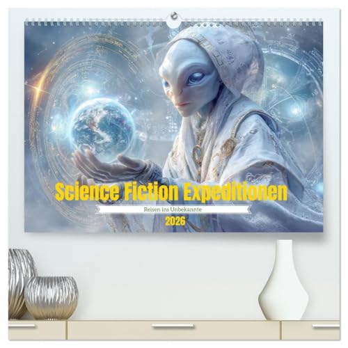 Science Fiction Expeditionen - Reisen ins Unbekannte (hochwertiger Premium Wandkalender 2026 DIN A2 quer), Kunstdruck in Hochglanz: Intergalaktischen Erzählungen (CALVENDO Wissenschaft)