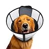 WinWeal Soft Dog Cone for Dogs After Surgery, Breathable Pet Recovery Collar for Large Medium Dogs, Adjustable Dog Cone Collar, Elizabethan Collar (M, Black)
