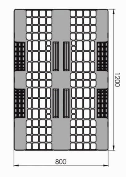 Pallet in plastica 120 x 80 | Openwork sulle palpebre | 1280 W