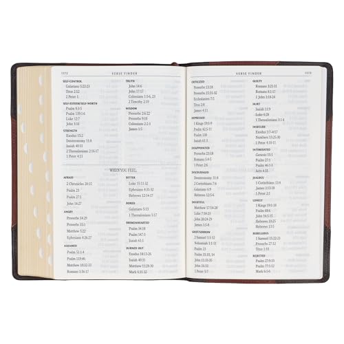 KJV Giant Print Full-Size Bible Two-Tone Brandy/Brown Full Grain Leather