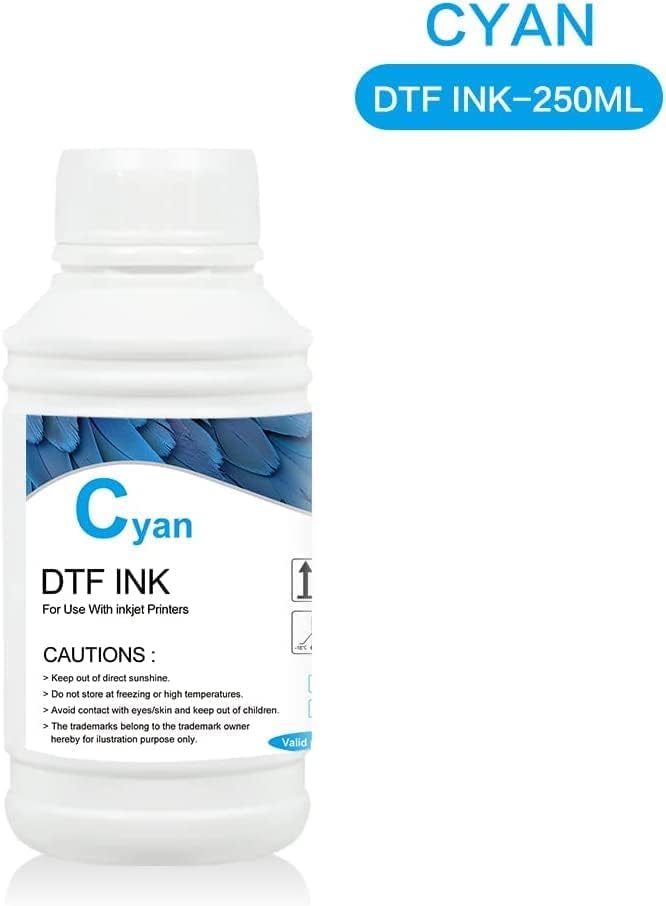 Image of MZK DTF Ink Premium DTF Transfer Ink for PET Film, Refill for DTF Printers Ink, Heat Transfer Printing Direct to Film + 500g DTF Powder (5X 250ml CMYKW)