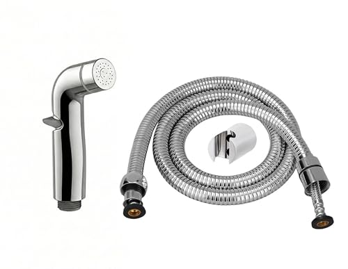 Image of MHS High Pressure Jet Spray for Toilet | Health Faucet Set with Hand Shower Gun & 1M SS Hose Pipe | Bathroom Toilet Jet Spray for Hygiene Cleaning | Toilet Gun for Western Toilet (Round Updown Abs)