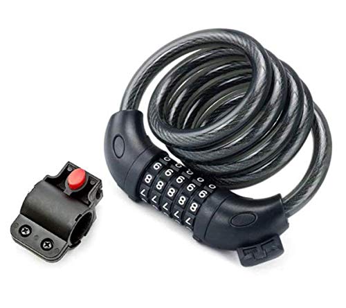 FASTPED® Bicycle Lock 5 Digit Code Combination Bicycle Security Steel Cable Spiral Cycling Bicycle Lock 5-Digit Resettable Combination Bicycle Lock with Mounting Bracket: Ideal for Bikes and Scooters (B08M3B1D4G) Amazon Price History, Amazon Price Tracker