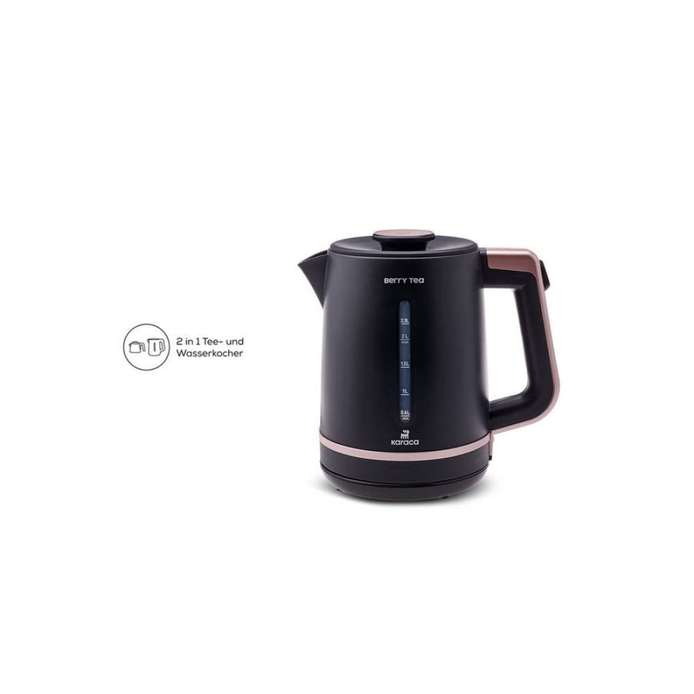 Karaca Berry Tea Machine à thé turque, en acier, avec théière en acier et bouilloire à roseberry, théière turque traditionnelle
