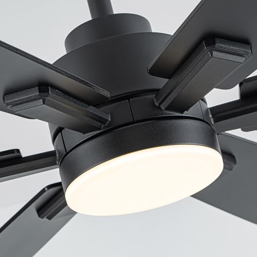 OURSTAR Ceiling Fans with Lights and Remote Control, Black Ceiling Fan with Light 3-Color LED Dimmable, Memory for Lighting and Fan Reversible, 6-Speed, Timer, Indoor/Outdoor Use, 52 Inch by OURSTAR - Used condition - Image 8