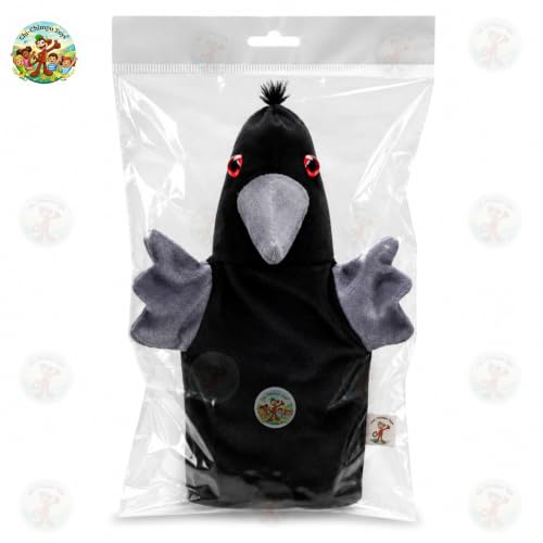 Image of Crow Hand Puppet for Kids | Soft Plush Animal Puppet | Storytelling, Role Play, Preschool Learning Toy | Interactive Educational Puppet for Boys & Girls