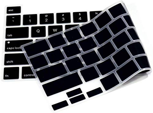 Image of Oaky Keyboard Protector Compatible with MacBook Pro16 Inch 2019-2020 Release Model A2141 Soft Silicone Waterproof Dust-Proof Ultra Thin Keyboard Cover Skin for MacBook Pro 16 Inch - Silicon Black
