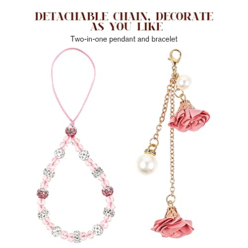 Hemobllo 3217Q188FW Cell Phone Straps Creative Crystal Flower Pendant Phone Charm Non-Slip Phone Lanyard Wrist Strap thumb #3