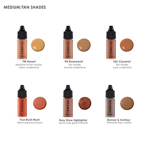 TEMPTU One Airbrush Make-up Kit with Cordless Compressor, 6 Shades: 11-Piece Set, Portable Air Brush Machine & Airpod Pro, 3 Shades of Foundation, Blush, Bronzer, Instant Concealer, Perfect Complexion - Image 3