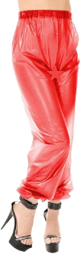 Fetish Women's High Waist Clear PVC Elastic Waistband Loose Bloomers Trousers for Club Parties Custom