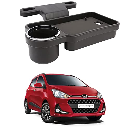 Image of Oshotto (FT-04) Foldable Car Auto Headrest Rear Back Seat Table Drink Food Cup Tray Holder Compatible with Hyundai i10 Grand - Black