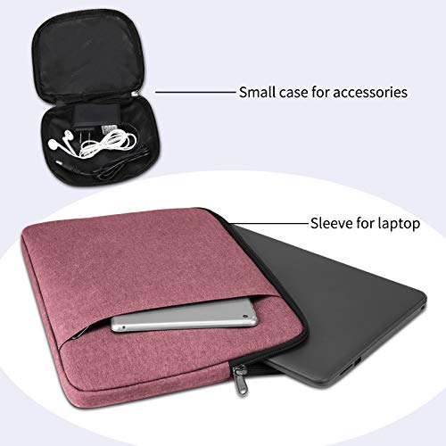 Image of Laptop Sleeve 15-15.6 Inch Tear-Resistant Laptop Case for Men Women Waterproof Laptop Bag with Accessory Bag, Pink