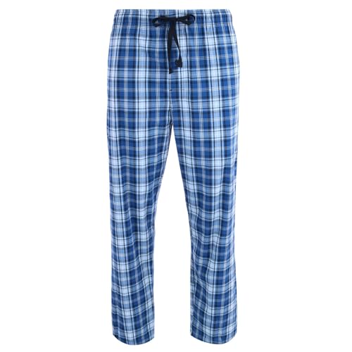 Hanes Men's Tag Free Comfort Flex Plaid Pajama Lounge Pant, XLarge, Blue/White Plaid