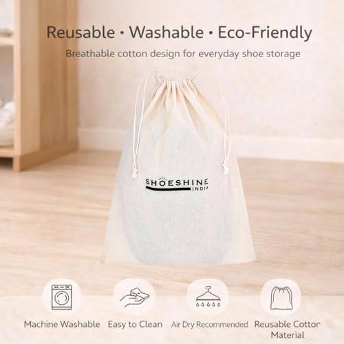 Image of Premium Cotton Shoe Bags - 12 Pcs Large Size Travel Shoea Pouch