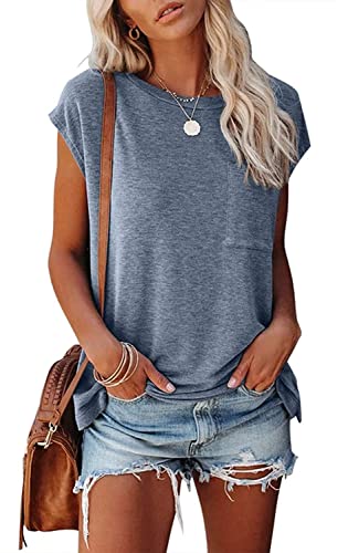 Image of CNFUFEN Short /Long Sleeve T Shirts for Women Fashion Casual Summer Lightweight Solid Trendy Tops