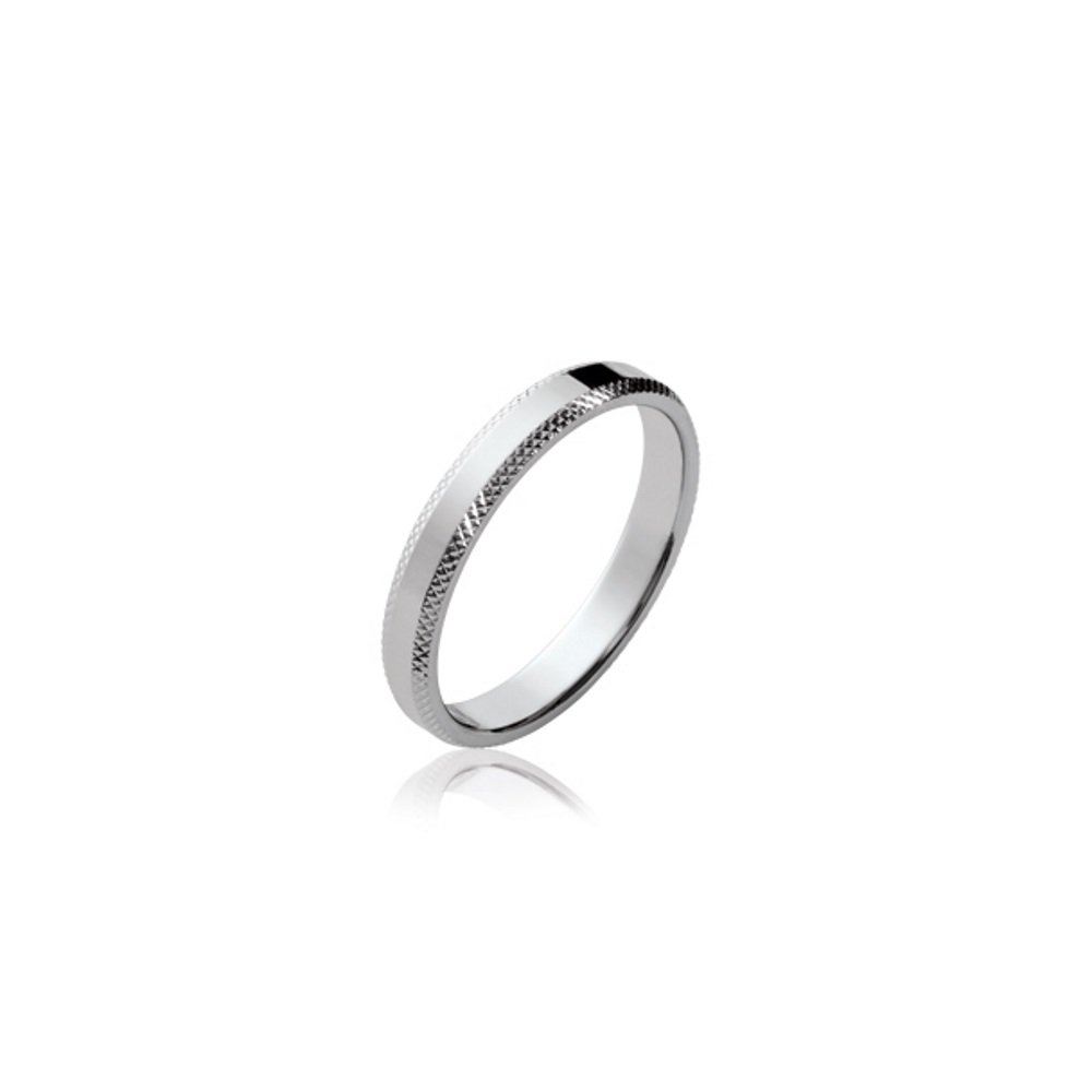 Bague argent 925 biseautée 3 mm cadeau anniversaire - 2