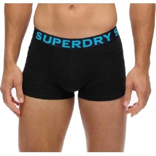Superdry Herren Boxershorts im 2er-Pack Schwarz/Finster Marineblau M