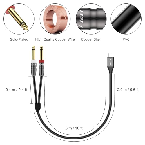 Câble USB C vers double 6,35 mm pour diffuser la musique du Galaxy S25
