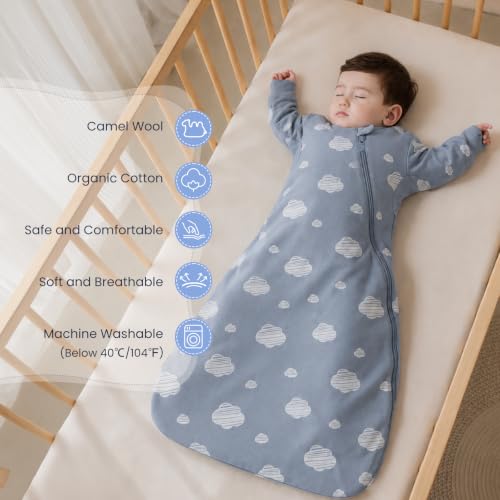 Image of Unisex Sleeping Bag for Babies and Toddlers 1.0 Tog Sleep Sack 6-18 Months, Newborn Sleep Sack, Wearable Blanket Baby, One Piece Long Sleeves, Gifts for Baby