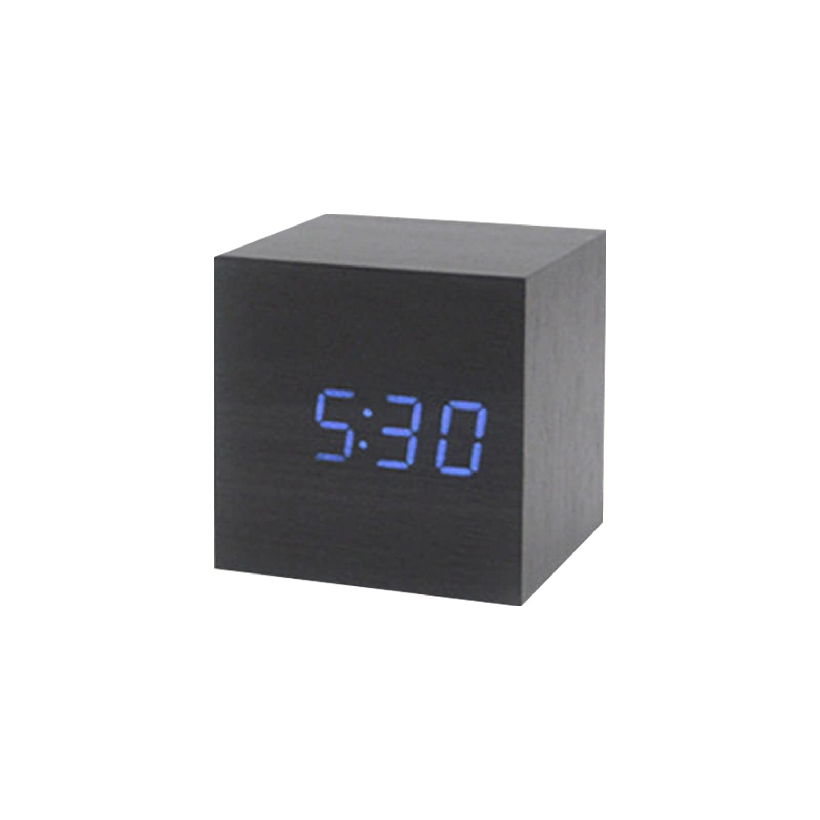 Tsophreniq I Wood Cube Voice Control Alarm Clock Bedside Table Square Clock Multipurpose For Children Bedroom Dormitory Alarm Clocks For Bedrooms