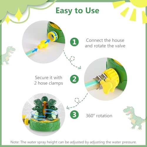 Moko P840401410196 Dinosaur Sprinkler For Kids-Cute Outdoor Water Toy Spray Swimming Pool Toy thumb #4