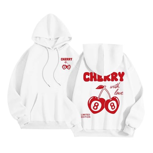 Womens Casual Sports Hoodie with Printed Pattern on Back and Front Breathable Oversized Hoodie Long Sleeves Sweatshirts Pulls Vests and Warm Sweatshirts for Autumn and Winter
