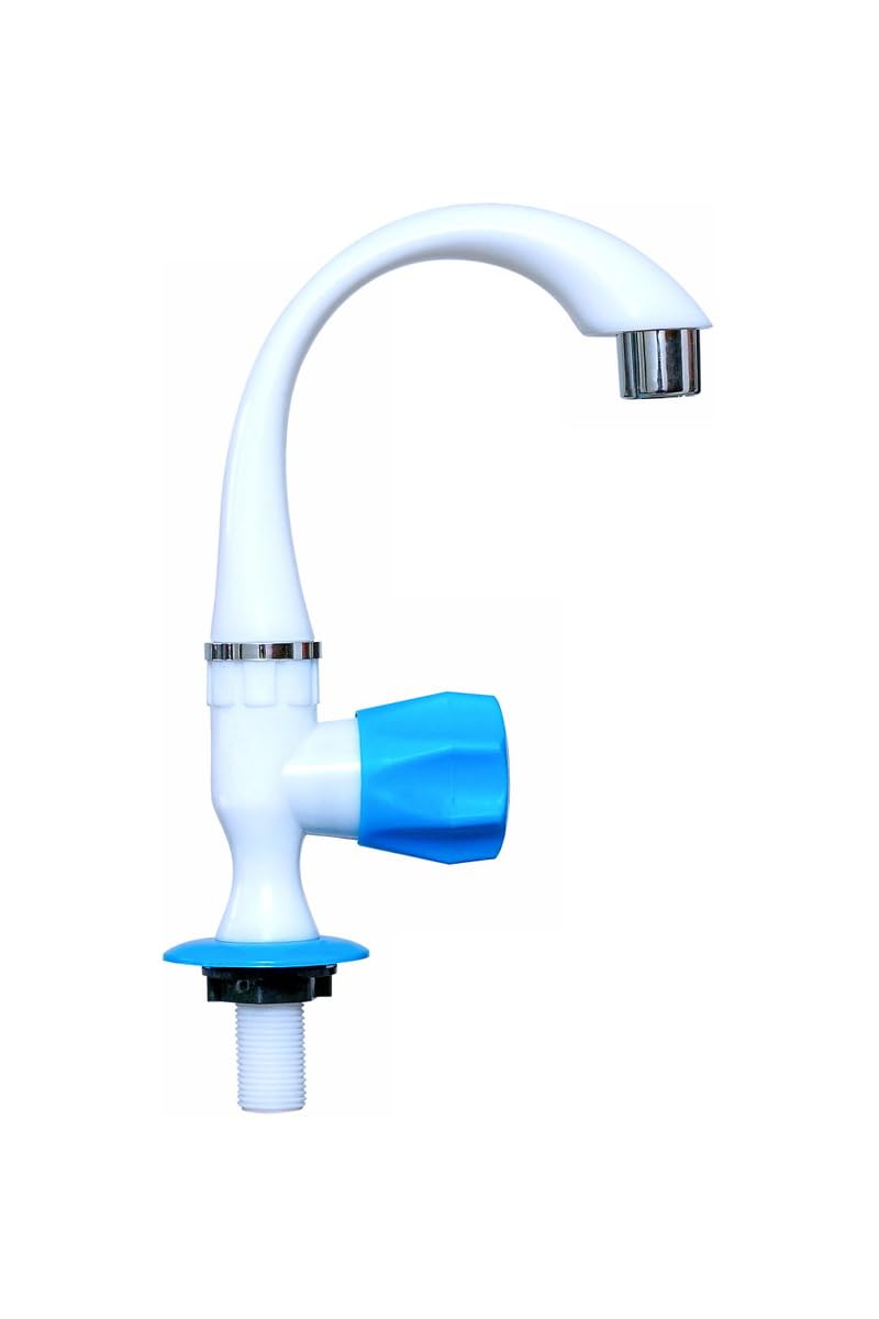 Droptech PVC Swan Neck Tap for Kitchen/Bathroom Wash Basins/faucets (Big Neck) (Blue Shed) Pack of 2 4
