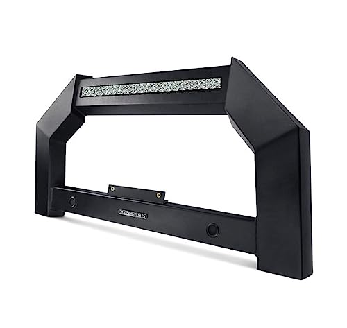 Image of BLACK HORSE - Matte Black Steel Armour Bar (No LED) Compatible with Cadillac Escalade ESV EXT Avalanche, Silverado Suburban 1500, Tahoe Yukon XL, Sierra 1500 - AB-GM10-NL
