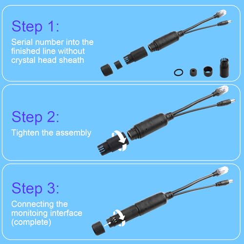 Image of Gigabit PoE Splitter Active 48V to 12V Waterproof Power Over Ethernet Splitter with 5.5x2.1mm DC IEEE 802.3af /at Compliant 10 /100 /1000Mbps for IP Camera, AP, VoIP Phone and More (1Pack)