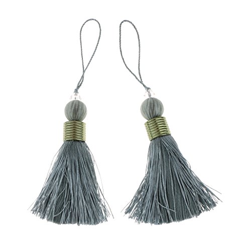 Baoblaze 2x franjas acabamento simples artesanato cortina de costura ferramenta pingente de borla de