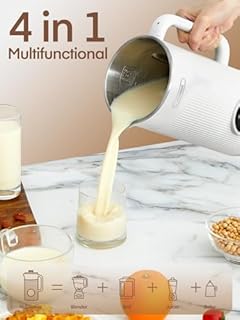 Nut Milk Maker Machine, FOHERE 35oz(1000ml) Automatic Soy Machine, for Plant-Based Milk, Soy, Oat, Almond, Coconut, Juice, Baby Food, 800W Almond Milk Maker with 12H Timer/Self-Cleaning (White)