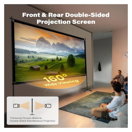 Pantalla de proyector portátil 4K HD con soporte de gran estabilidad 5