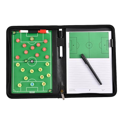 1 Juego de pizarra entrenamiento fútbol con diseño cremallera, marcadores magnéticos y bolígrafo reutilizable for facilitar la enseñanza tácticas el en equipo Para Entrenadores