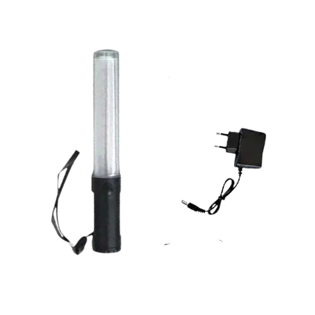 Crewbolt Rechargeable Traffic Baton Light Stick with Torch | Red & Green LED Warning Signal, 28cm – Lithium-Ion Battery | Includes Charger | Pack of 1-image-17