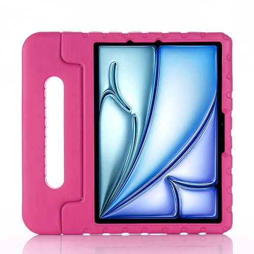 Protection iPad Air 11 M3 M2 rose antichoc EVA étui enfant avec poignée et support de table
