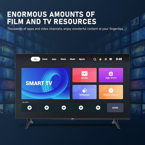 50 inch UHD 4K Smart TV, D-LED backlight Television, Borderless Design,HDMI USB DVB-T2/S2 RJ45 Interface, large screen for living room, bedroom, home entertainment - Black - Image 6