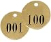 Numbered 1-1/2" Solid Brass Round Valve Tags 1-100