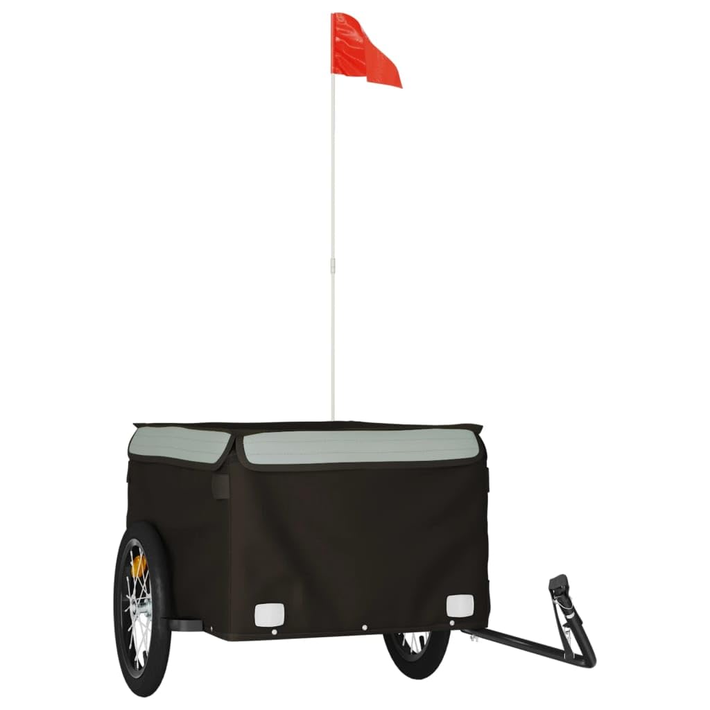 Fahrradanhänger Schwarz und Grau 45 kg Eisen, Fahrrad Anhänger, Lastenanhänger, Handwagen, Fahrrad-lastenanhänger, Lastenfahrrad - 94084